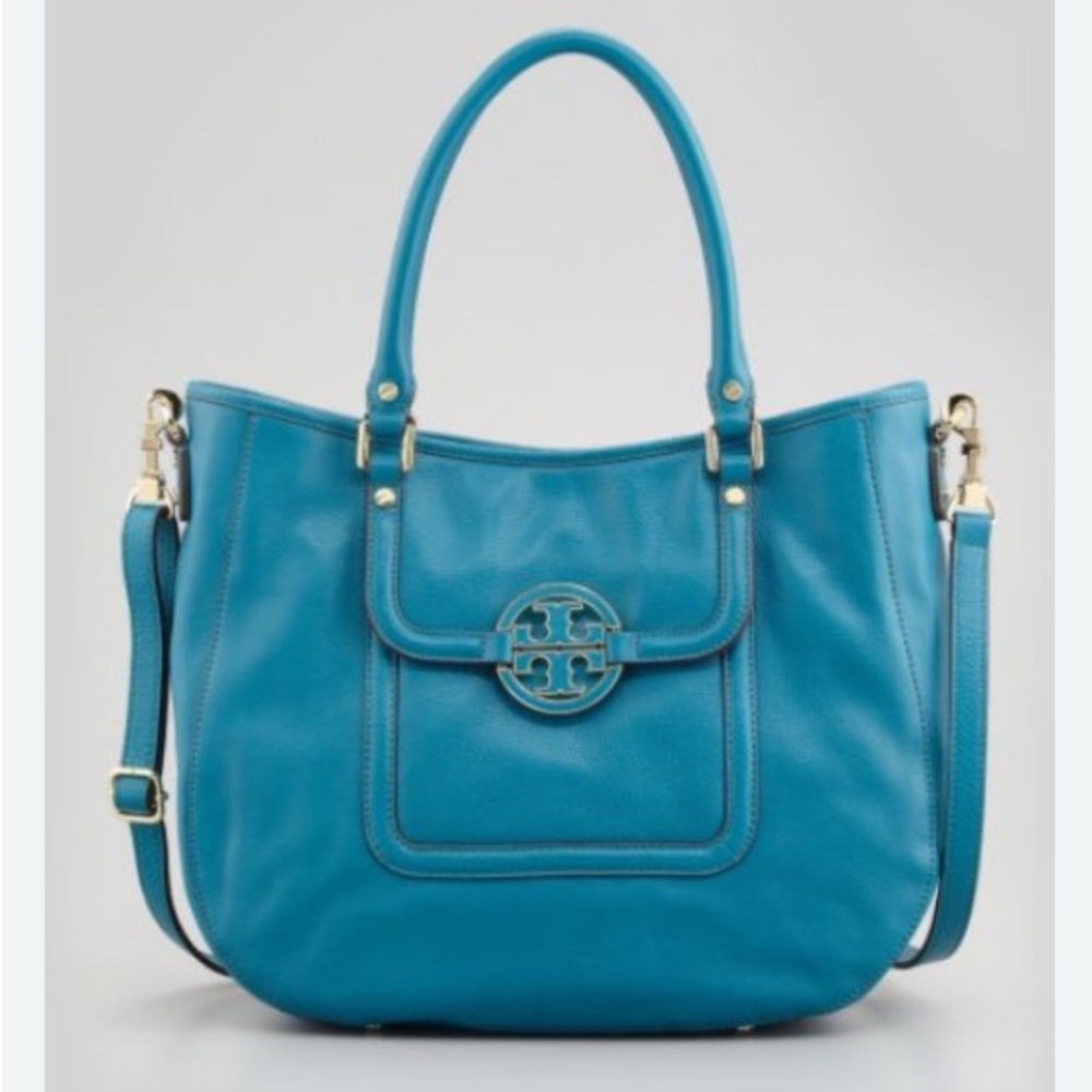 Tory Burch Amanda Hobo EUC Teal - Picture 4 of 16